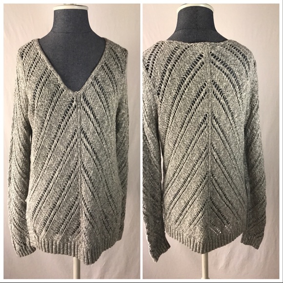 Ann Taylor LOFT Women's Size M Gray Knit Top - Picture 2 of 8